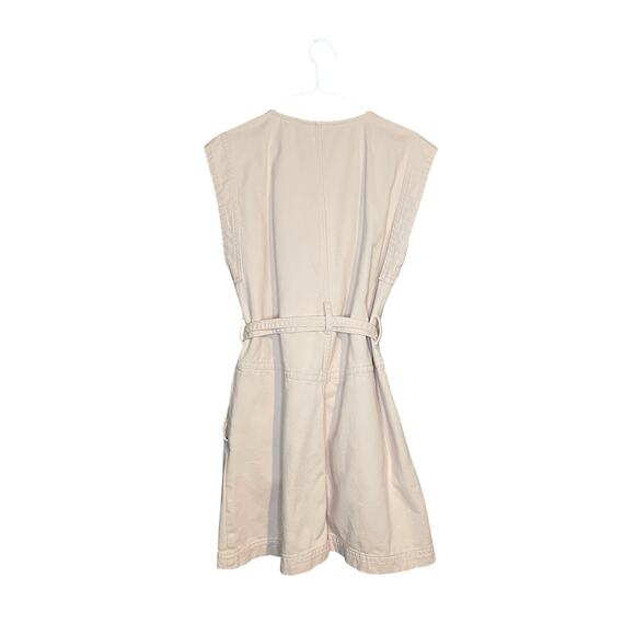 Banana Republic Petal Pink Denim Mini Dress Size Medium 100% Cotton Utility - Picture 6 of 7